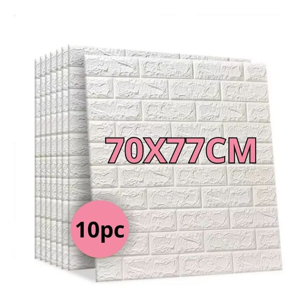 Placa 3D Tijolinho Branco
